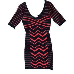 BLANCO Navy Pink Bodycon Bandage Dress